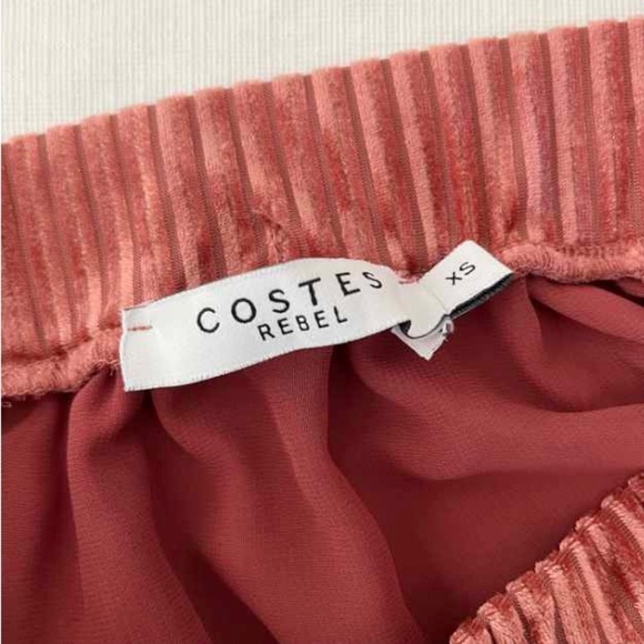 Costes Rebel Canyon Orange Pleated Velvet‎ Skirt - Picture 2 of 3